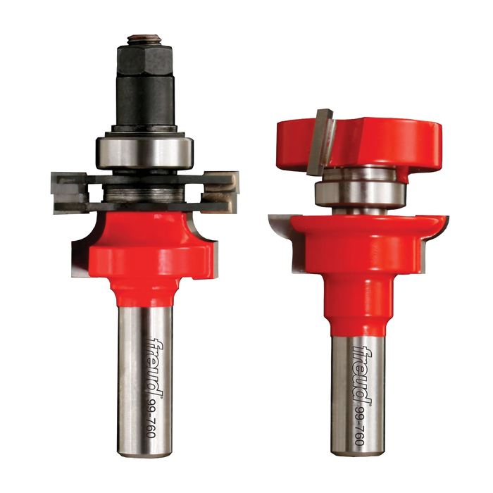 Freud® 99-760 Quarter- Round Premier Adjustable Rail and Stile Router Bit Set - 1-11/16" Dia x 1-1/4" H x 1/2" Shank