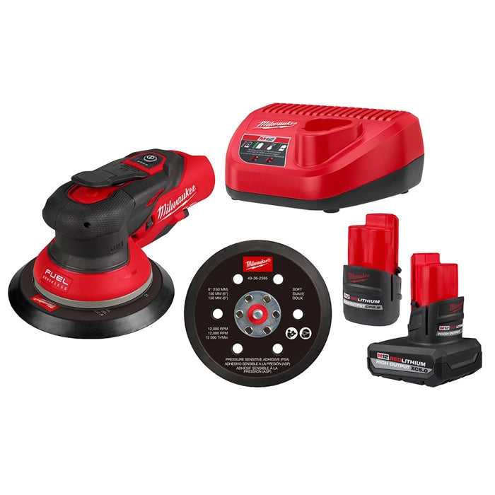 Milwaukee 2584-22CX M12 FUEL 6" Random Orbital Sander Kit (3/32")