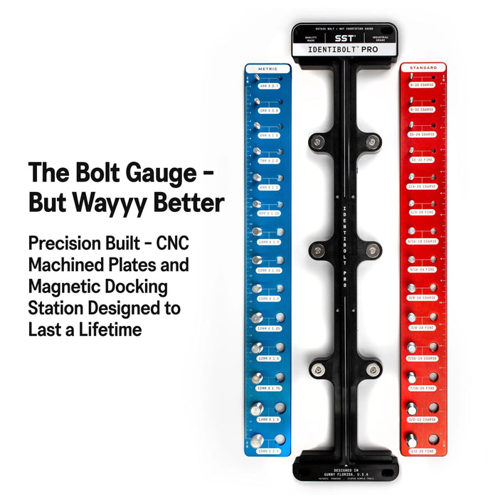 SST035 Identibolt Pro Tool  -  Nuts and Bolt Thread Identifyer Tool SAE 6/32-1/2in Metric 4-14mm