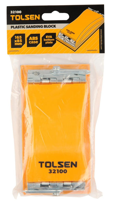 Tolsen Plastic Sanding Block ABS Case, EVA Bottom Plate 6.5"x3 3/8" (185x85mm)