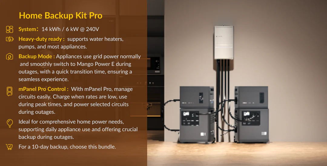 Mango Power E Home 14kw Backup and Portable Power Station - Home Backup Kit Pro