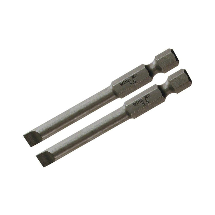 Wiha Slotted 70mm Power Bits, 2 Pack