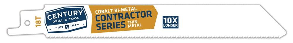 Century Drill & Tool 07006 9" Contractor Series Bi-Metal Reciprocating Saw Blade, 6T, 5 Pack