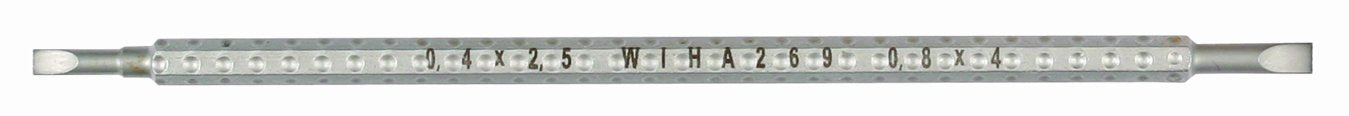 Wiha 26959 System 4 Slotted Drive-Loc Reversible Interchangeable Blade on 4mm Hex, 2.0 by 3.5mm