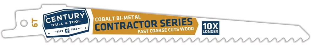 Century Drill & Tool 07006 9" Contractor Series Bi-Metal Reciprocating Saw Blade, 6T, 5 Pack