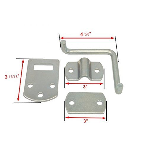 Pkg of (2) Corner Gate Latch Sets for Stake Body Gates - Clear Zinc