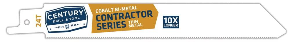 Century Drill & Tool 07006 9" Contractor Series Bi-Metal Reciprocating Saw Blade, 6T, 5 Pack
