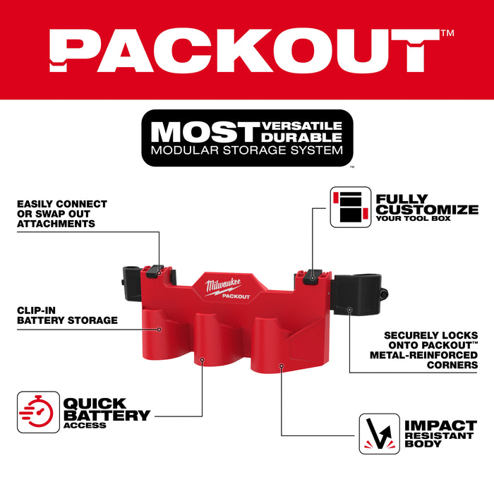 Milwaukee PACKOUT™ Tool Box M12™ Battery Rack Attachment 48-22-8604