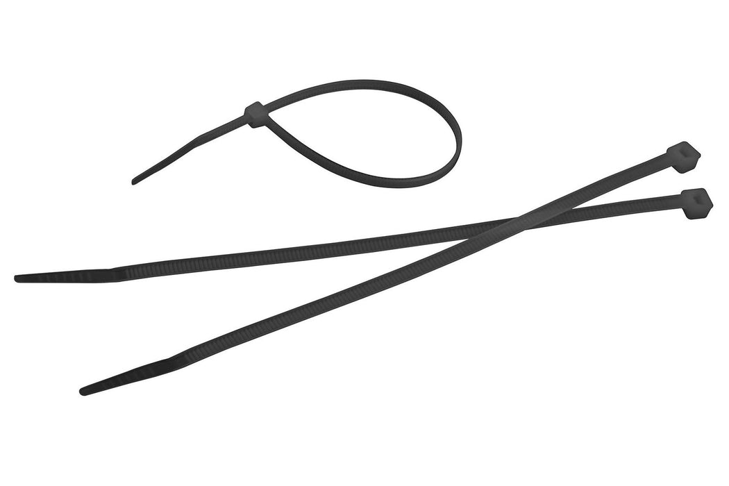 Tolsen 10"/250mm x 4.8mm Black Cable Tie – 100pcs UV Rated Nylon