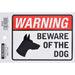 HILLMAN English White Beware Decal 4 in. H X 6 in. W