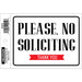 HILLMAN English White No Soliciting Decal 4 in. H X 6 in. W