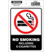HILLMAN English White No Smoking Decal 4 in. H X 6 in. W