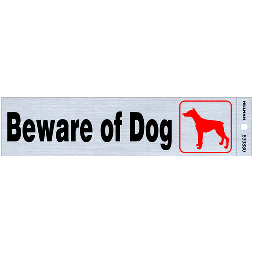 HILLMAN English Silver Beware Decal 2 in. H X 8 in. W