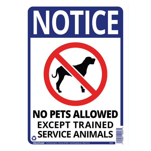 HILLMAN English White Notice Sign 14 in. H X 10 in. W
