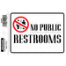 HILLMAN English White Restroom Sign 4 in. H X 6 in. W