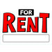 HILLMAN English White For Rent Sign 10 in. H X 14 in. W