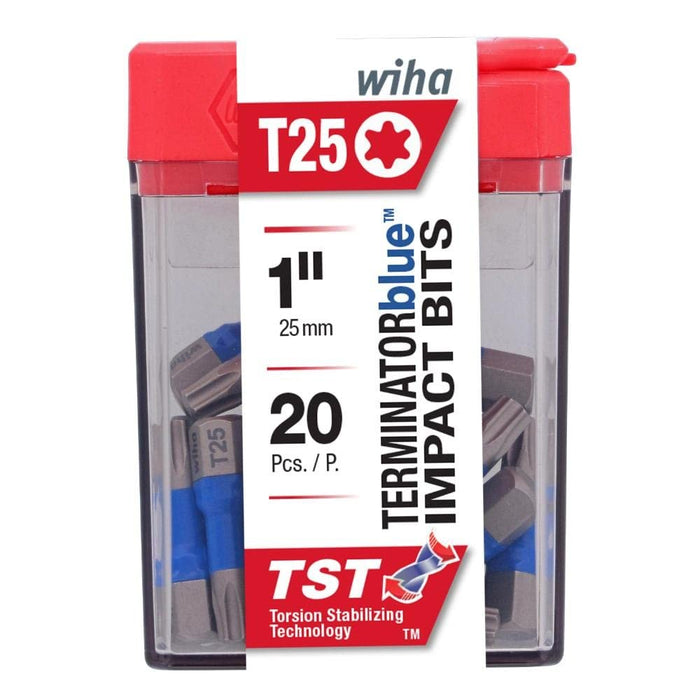 Wiha TerminatorBlue Impact Bit Box - Torx T25 x 1 Inch - 20 Pack