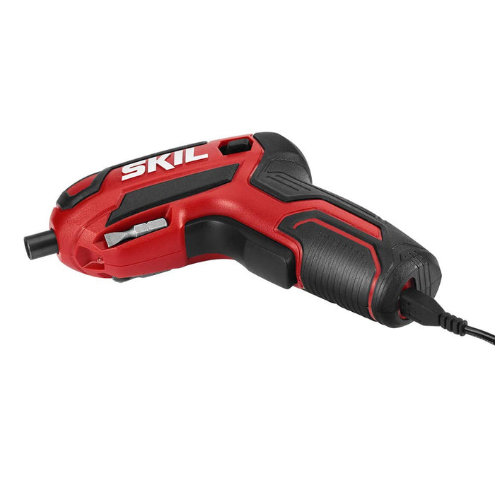 SKIL Rechargeable 4V Cordless Screwdriver Includes 9pcs Bit, 1pc Bit Holder, USB Charging Cable - SD561801