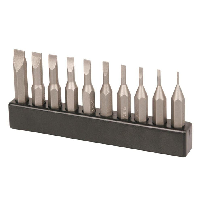 Wiha Micro Bit Replacement Slotted Bit Pack, 10 Piece