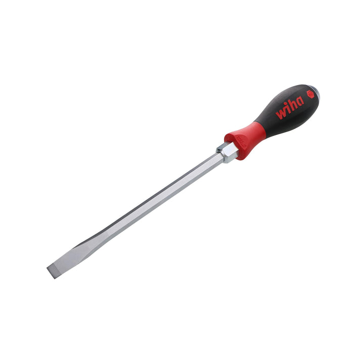 Wiha 53040 Slotted Screwdriver with SoftFinish Handle and Solid Metal Cap, 12.0 x 200mm