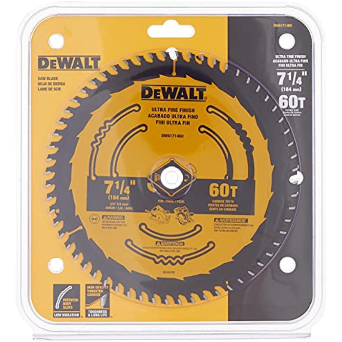 DEWALT Circular Saw Blade, 7 1/4 Inch, 60 Tooth, Wood Cutting (DWA171460)
