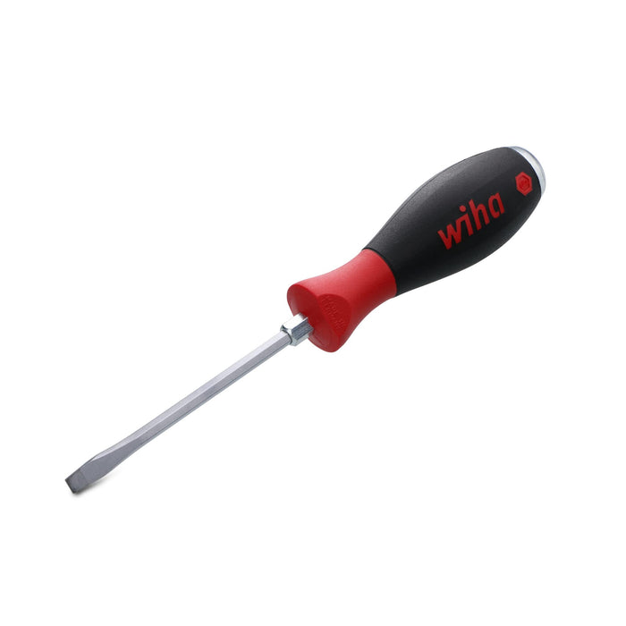 Wiha 53020 Slotted Screwdriver with SoftFinish Handle and Solid Metal Cap, 5.5 x 100mm