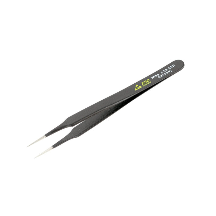 Wiha 44508 Stainless Steel Tapered to Very Fine Point Professional ESD Precision Tech Tweezer, 110mm Overall Length