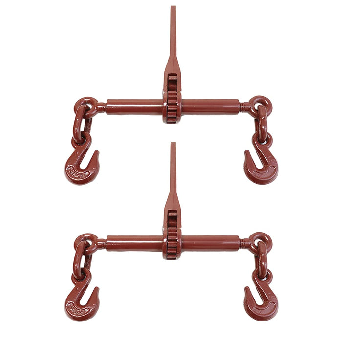 Boxer 2 Pack 5/16” – 3/8” Heavy Duty Ratchet Chain Load Binder with Forged Grab Hooks – Chain Binder Tie Down – 6,000WLL