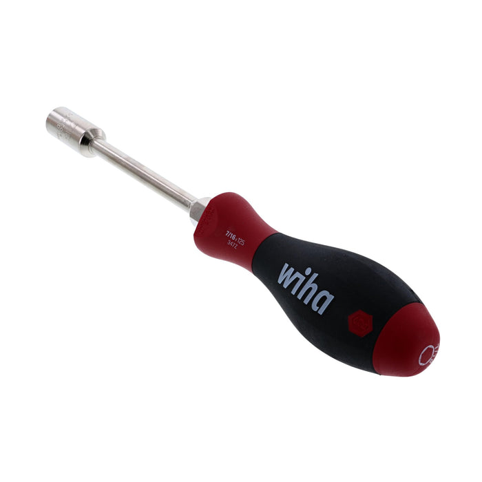 Wiha 34774 Nut Driver with Hex Bolster and SoftFinish Handle, Inch, 7/16"