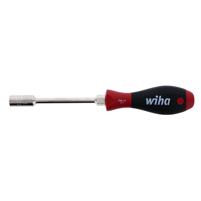 Wiha 34774 Nut Driver with Hex Bolster and SoftFinish Handle, Inch, 7/16"