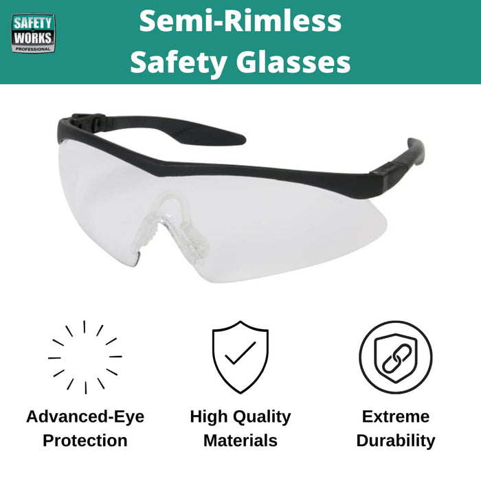 10021259 Straight Temple Safety Glasses, Clear