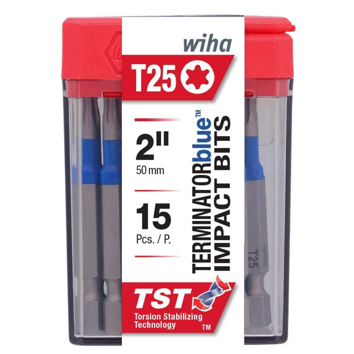Wiha TerminatorBlue Impact Bit Torx T25-2 Inch - 15 Pack