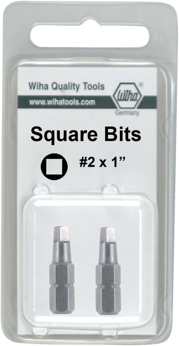 Wiha Square Insert Bit #2 x 25mm (2 Bit Pack)