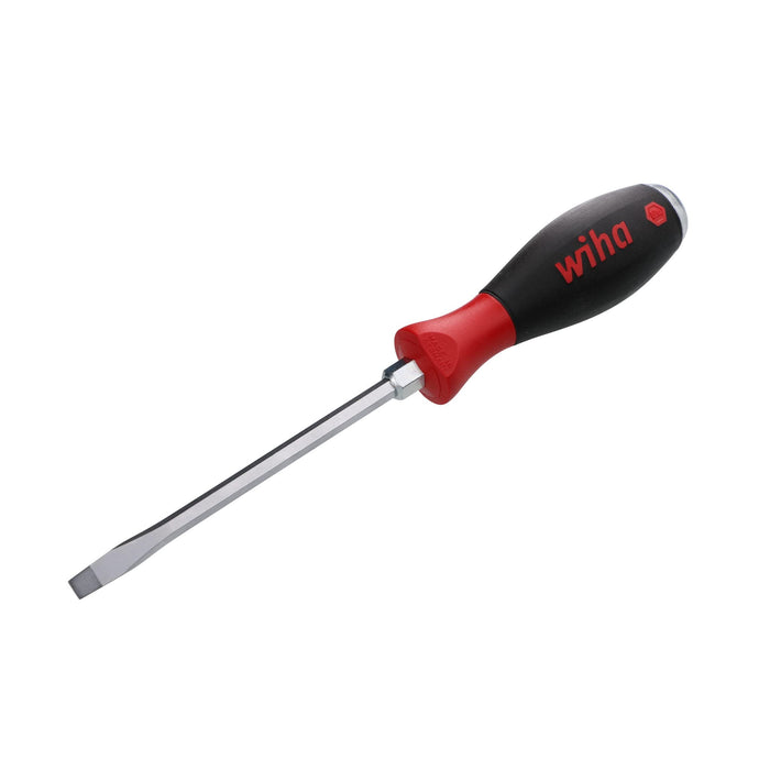 Wiha 53025 Slotted Screwdriver with SoftFinish Handle and Solid Metal Cap, 6.5 x 125mm