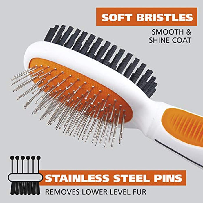 Wahl Premium Pet Double Sided Pin Bristle Brush For Dogs and Cats Pack of 4