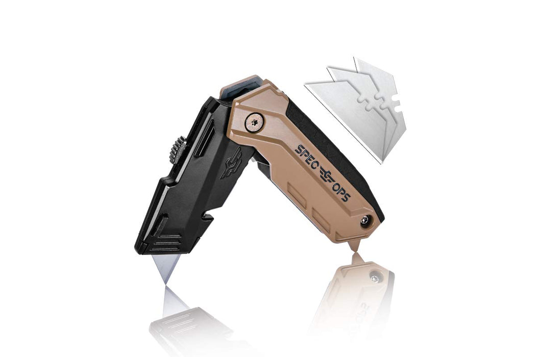 Utility Knives with Retractable Blade, Includes 5 Extra Blades in Handle Storage