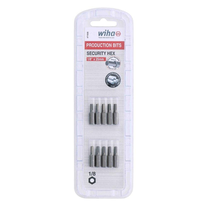 Wiha Security Hex Inch Insert Bit 1/8" x 25mm