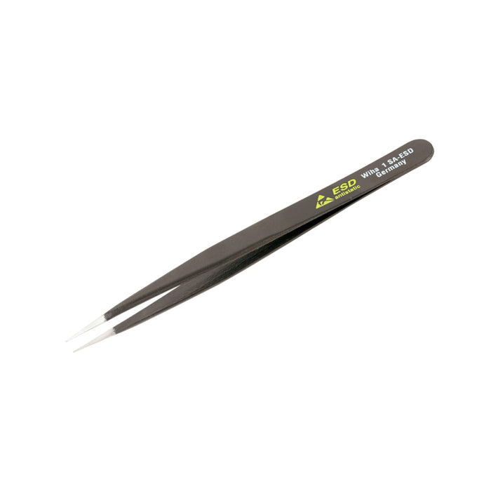 Wiha 44531 Stainless Steel Fine Point Professional ESD Precision Tech Tweezer, 120mm Overall Length