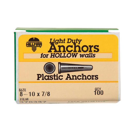 HILLMAN .164 in. D X 7/8 in. L Plastic Flat Head Conical Anchor 100 pk