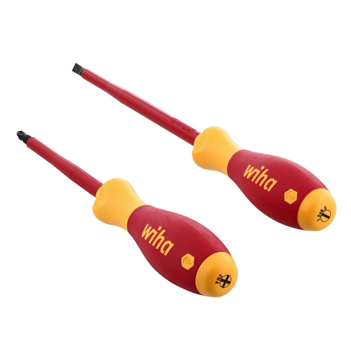 Wiha 2 Piece Insulated SoftFinish Slotted and Phillips Screwdriver Set