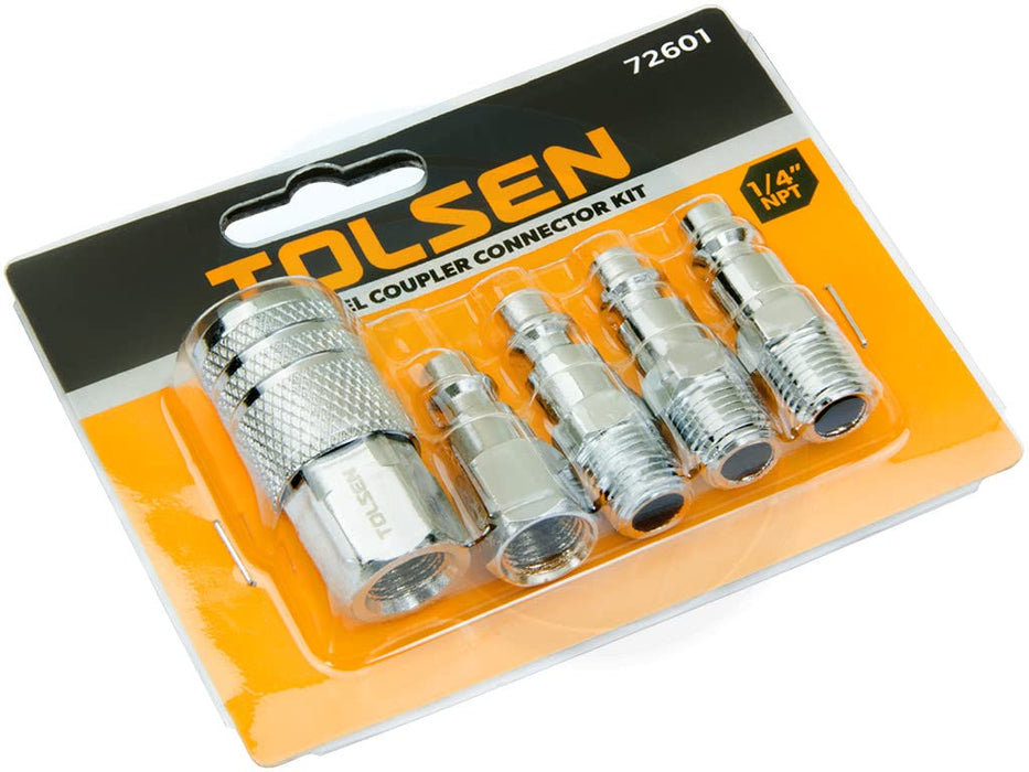 Tolsen 5pcs Air Hose Fittings 1/4inch Quick Connect Coupler Connector Plugs
