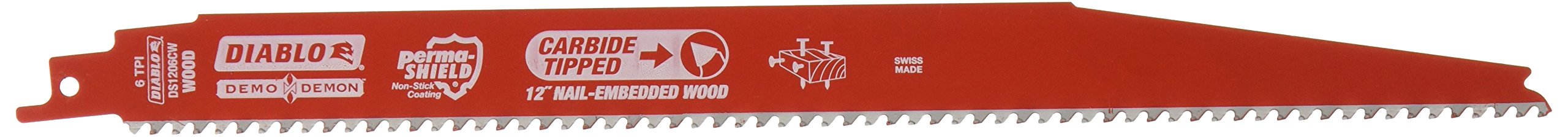 Freud DS1206CW Diablo 12-Inch 6-TPI Carbide-Tipped Reciprocating Saw Blade