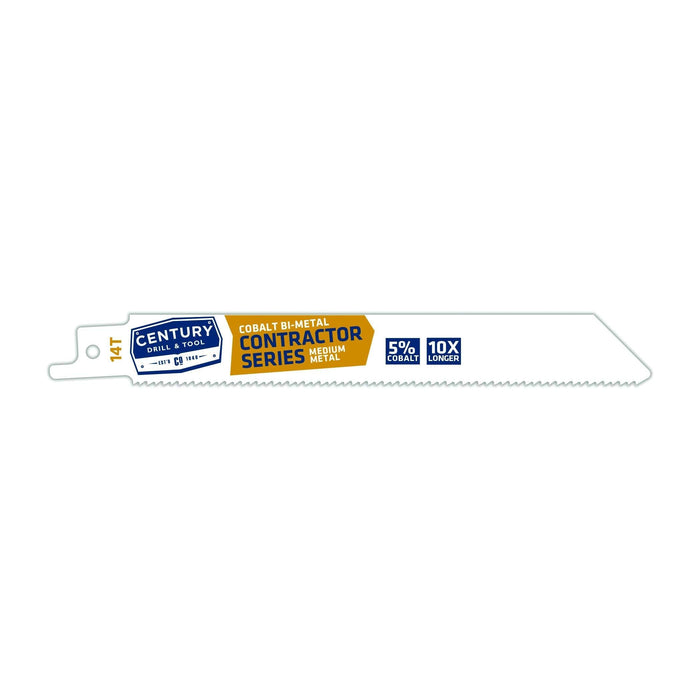 Century Drill & Tool 07614 6" Contractor Series Bi-Metal Reciprocating Saw Blade, 14T