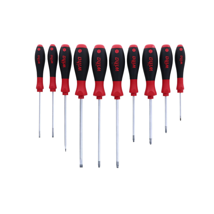 Wiha SoftFinish Grip ScrewDriver Set, Slotted, Phillips, and Square 10-Piece Set
