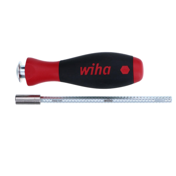 Wiha Drive-Loc VI Bit Holder with Soft Finish Handle and 1/4-Inch Bit Adapter