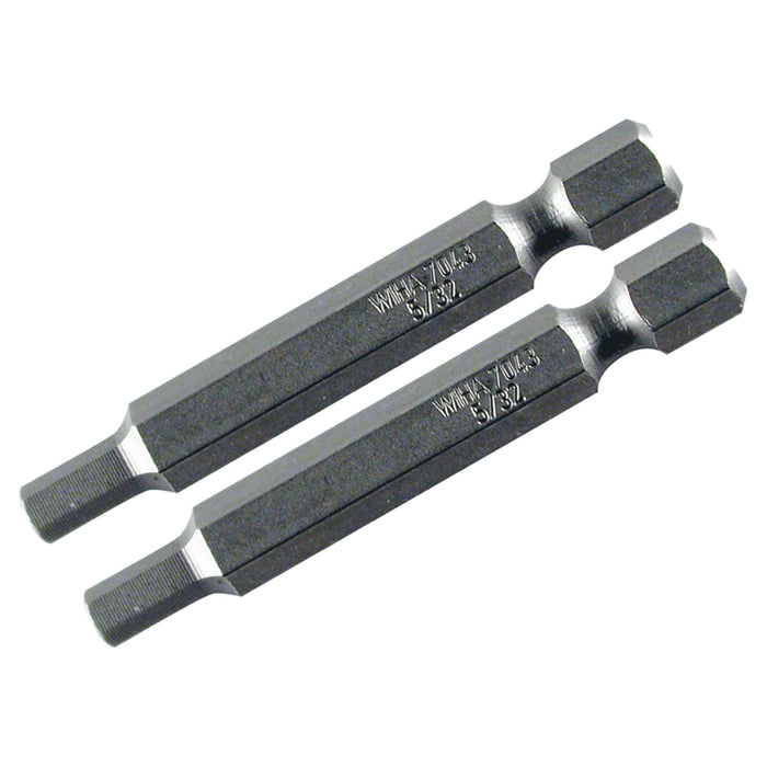 Hex Inch Power Bit 7/32" x 50mm (2 Bit Pack)