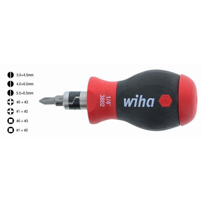 Wiha 8 Pc in One SoftFinish Stubby Multi-Bit Driver