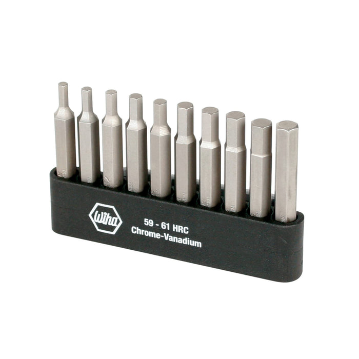 WIHA Hex Inch and Metric Power Bit Set with Holder, 10-Piece