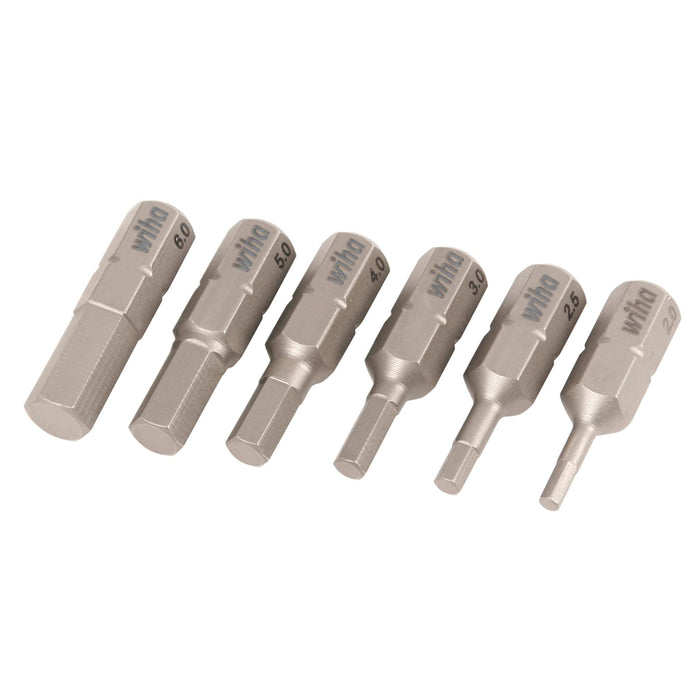 Wiha 6 Piece Hex Insert Bit Set - Metric