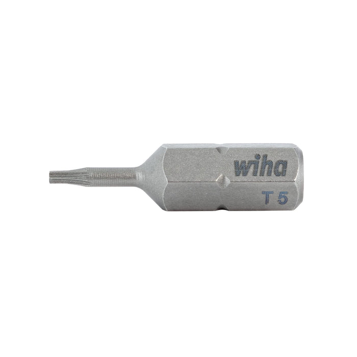 Wiha 71505 Torx Insert Bits, 1/4-Inch Hex Drive, T5 by 25 mm, 10-Pack